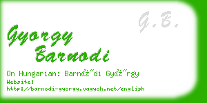 gyorgy barnodi business card